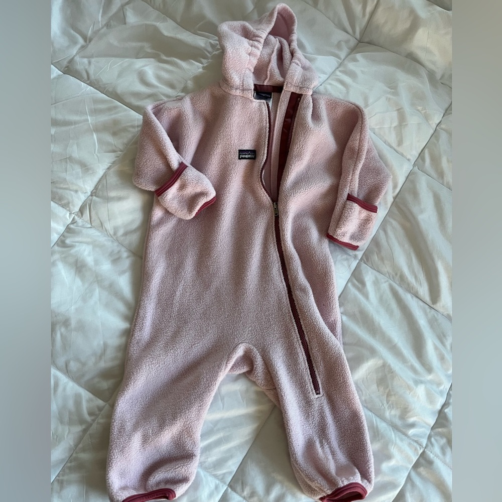 Pink Patagonia Fleece Bunting 24M